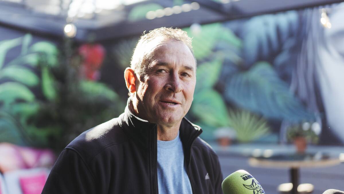 Ricky Stuart's Raiders will be up against their Gold Coast neighbours on Thursday night. Picture: Dion Georgopoulos