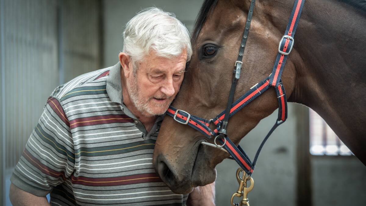 Canberra trainer Keith Dryden with Kosciuszko favourite Handle the Truth. Picture: Karleen Minney