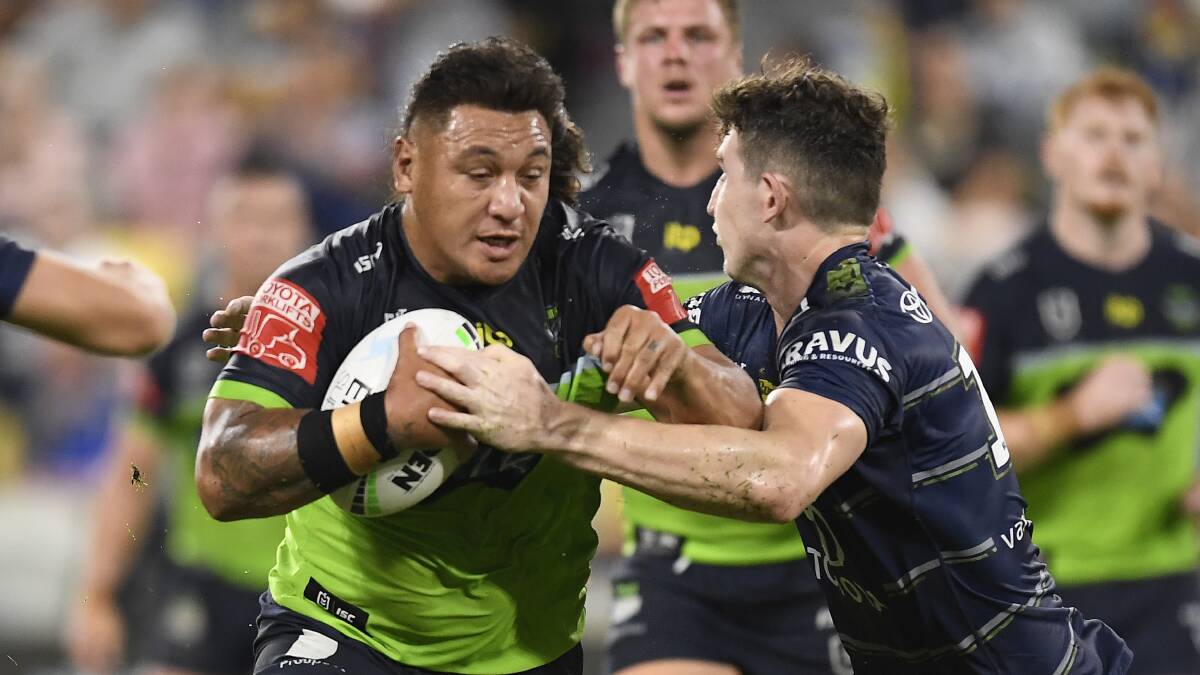 Josh Papalii was excellent from the bench for the Raiders on Saturday in Townsville. Picture: Getty