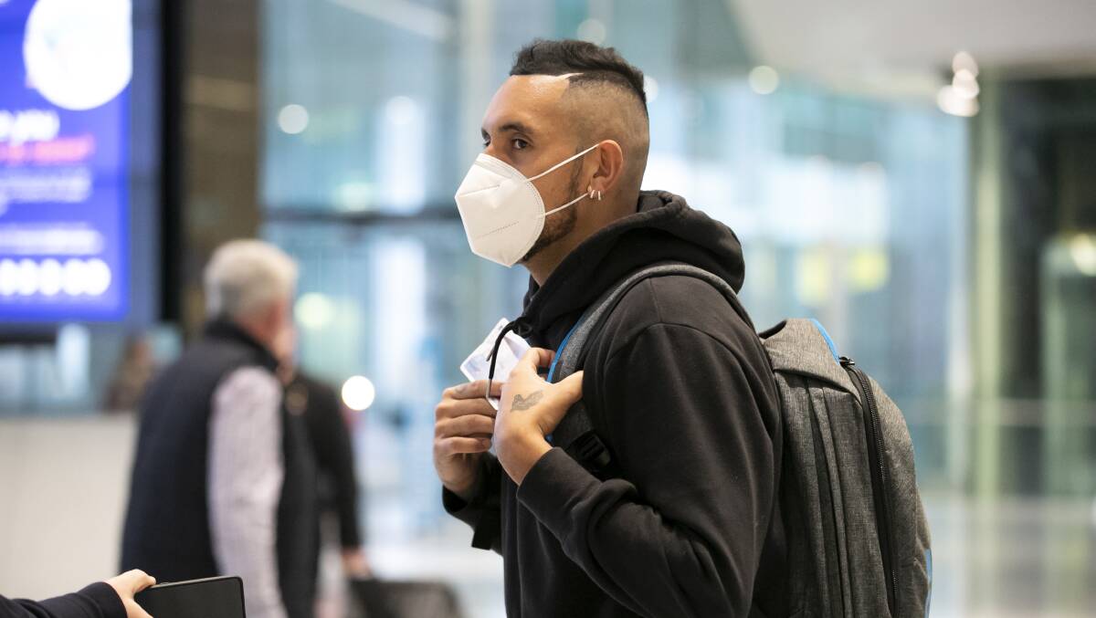 Nick Kyrgios flew out to London on Wednesday in preparation for Wimbledon. Picture: Keegan Carroll