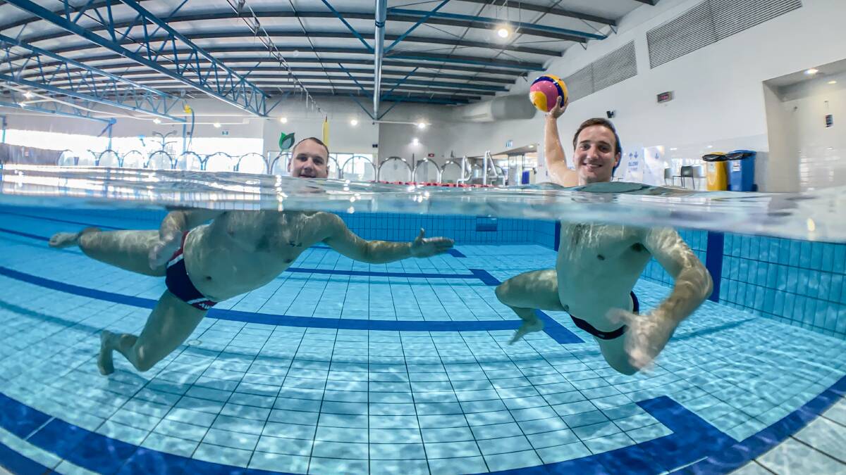 Canberra water polo stars Justin and Lachlan Trabinger. Picture: Karleen Minney