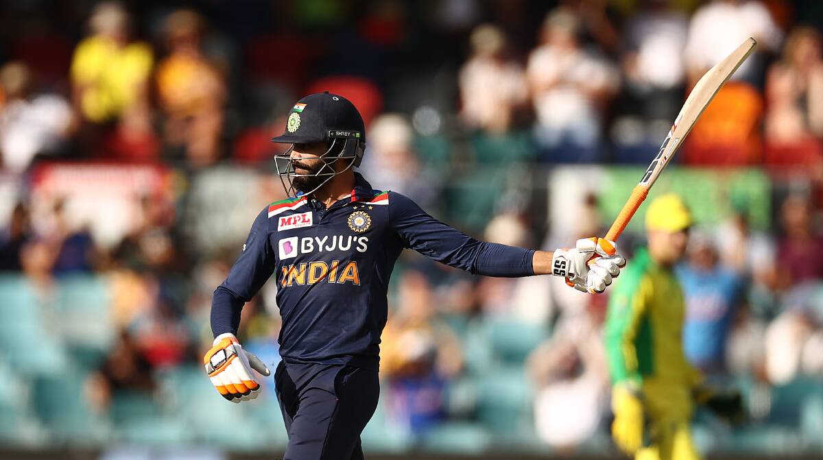 Indian all rounder Ravindra Jadeja was one of five half centurions at Manuka on Wednesday night. Picture: Getty