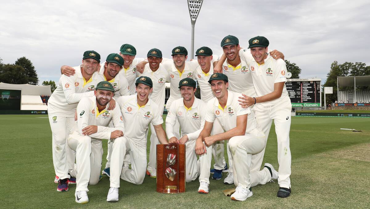 Canberra is in the mix to host its second ever Test match after Australia beat Sri Lanka at Manuka Oval in 2019 to win the Warne-Muralitharan Trophy. Picture: Getty Images