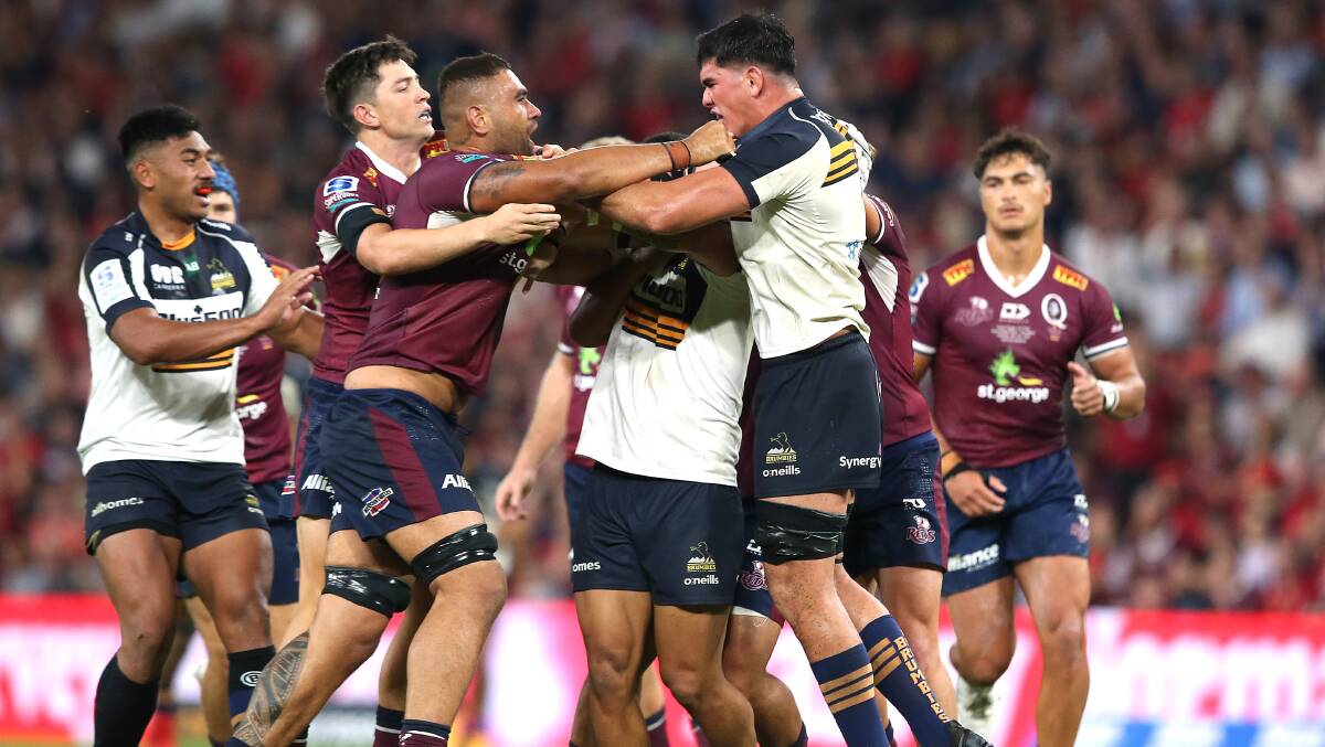 The Queensland Reds downed the Brumbies in a fiery Super Rugby AU final on Saturday. Picture: Getty Images