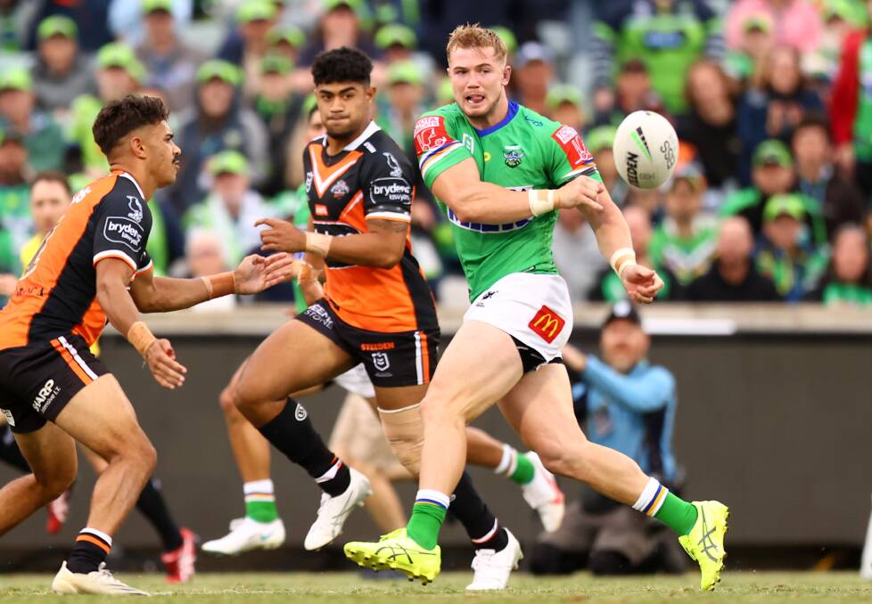 Hudson Young was one of the Raiders' best in Sunday's win over the Wests Tigers. Picture: Getty