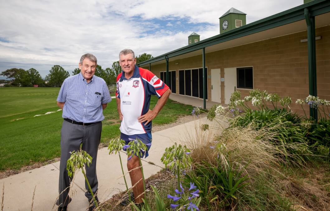 Queanbeyan Cricket stalwarts Ian McNamee and Peter Solway. Picture: Sitthixay Ditthavong