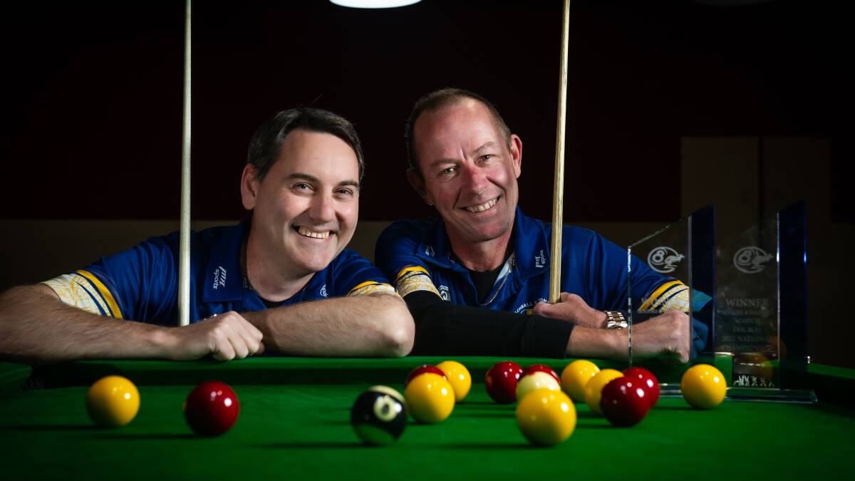 Brendon Smith and Mick Norton are Australia's 8-ball doubles champions. Picture: Karleen Minney