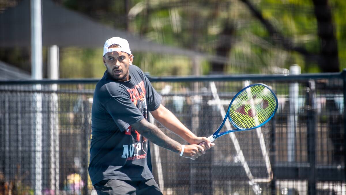 Nick Kyrgios prepares for the Australian Open without the need to quarantine. Picture: Karleen Minney