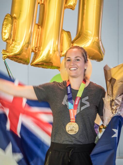 Kelsey-Lee Barber with the World Championships gold medal she won in 2019. Picture: Karleen Minney