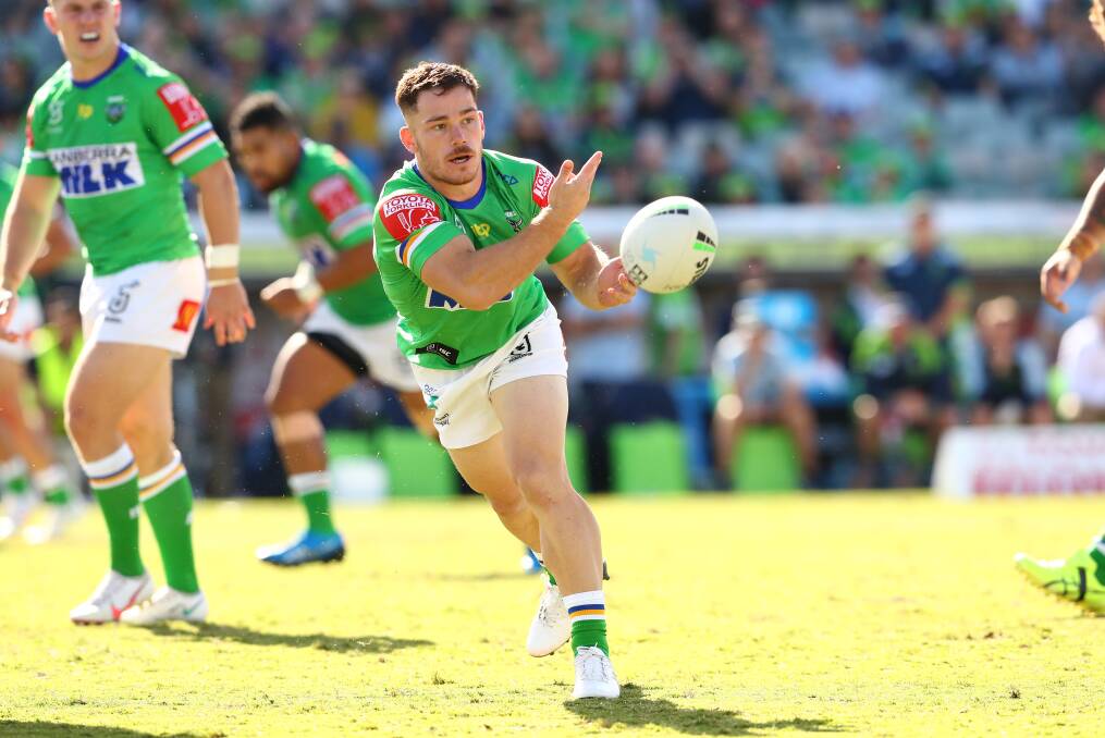 Tom Starling has been named to start at hooker for the Canberra Raiders against Canterbury on Saturday, while Josh Hodgson will wear the number 14. Picture: Keegan Carroll