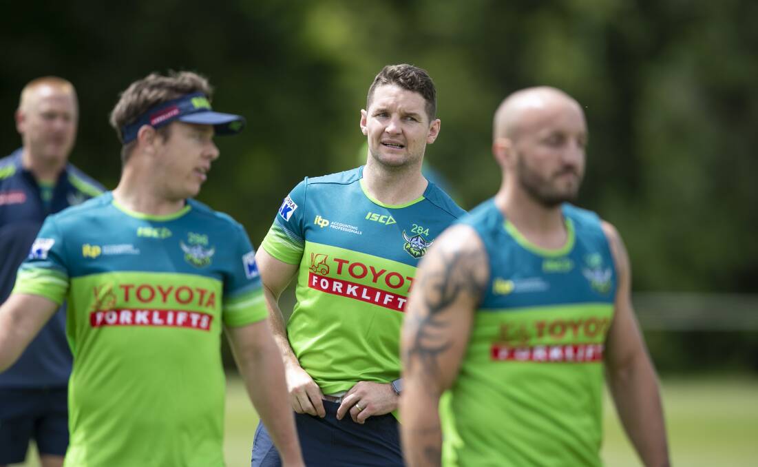 Raiders preseason training has been halted until the new year due to a COVID outbreak at the club. Picture: Keegan Carroll