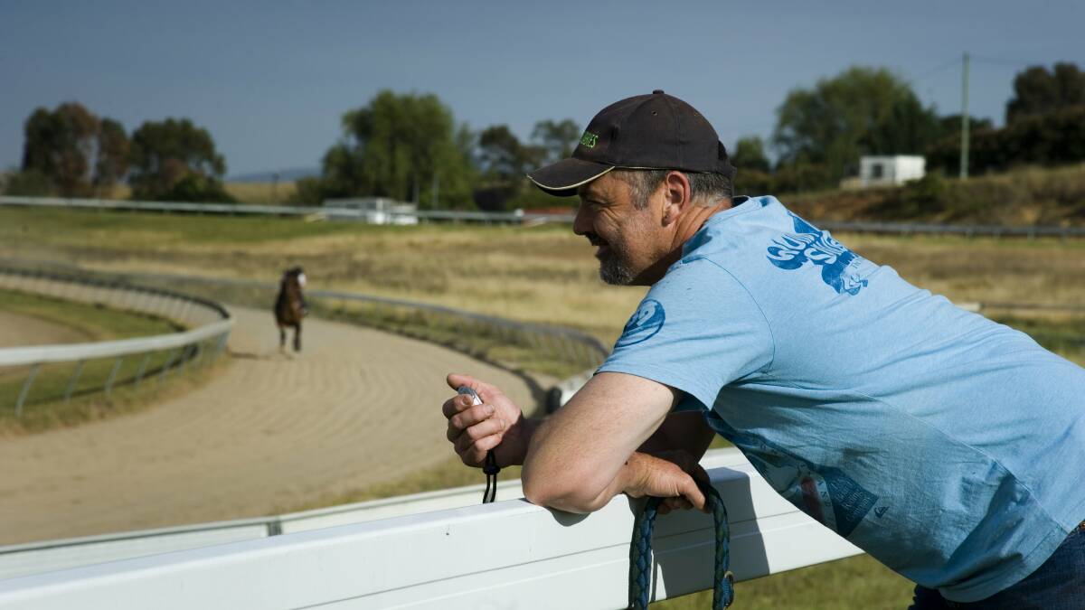 Queanbeyan trainer Mick Smith watches over the track. Picture: Elesa Kurtz