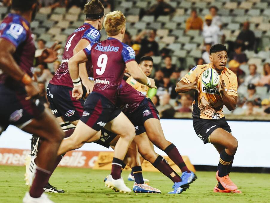 Irae Simone says the Brumbies' loss to Queensland earlier this season won't factor into their preparation for Saturday's blockbuster. Picture: Dion Georgopoulos