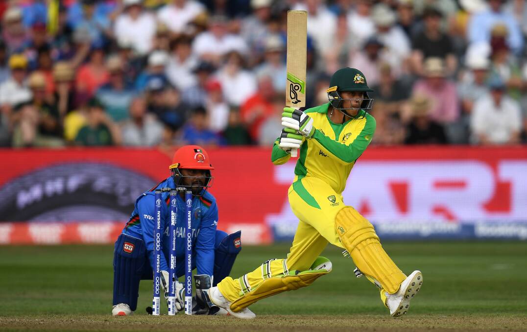 Usman Khawaja batting for Australia against Afghanistan at the 2019 World Cup. Picture: Getty 