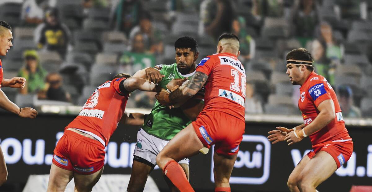Sia Soliola hasn't played since fracturing his face in July. Picture: Dion Georgopoulos