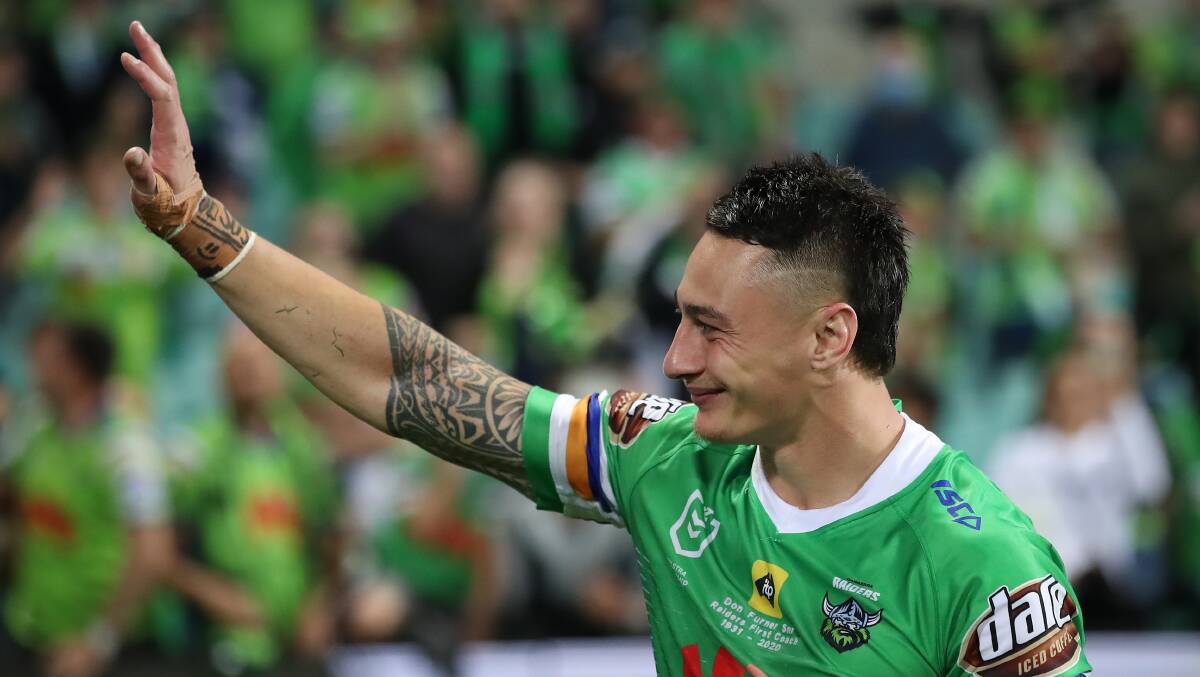 Charnze Nicoll-Klokstad played his best NRL game on Friday night. Picture: Getty Images.