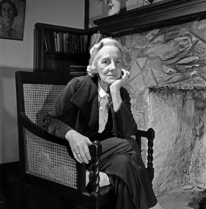 Katharine in her sitting room, 1949. Picture: D.Glass, National Archives of Australia