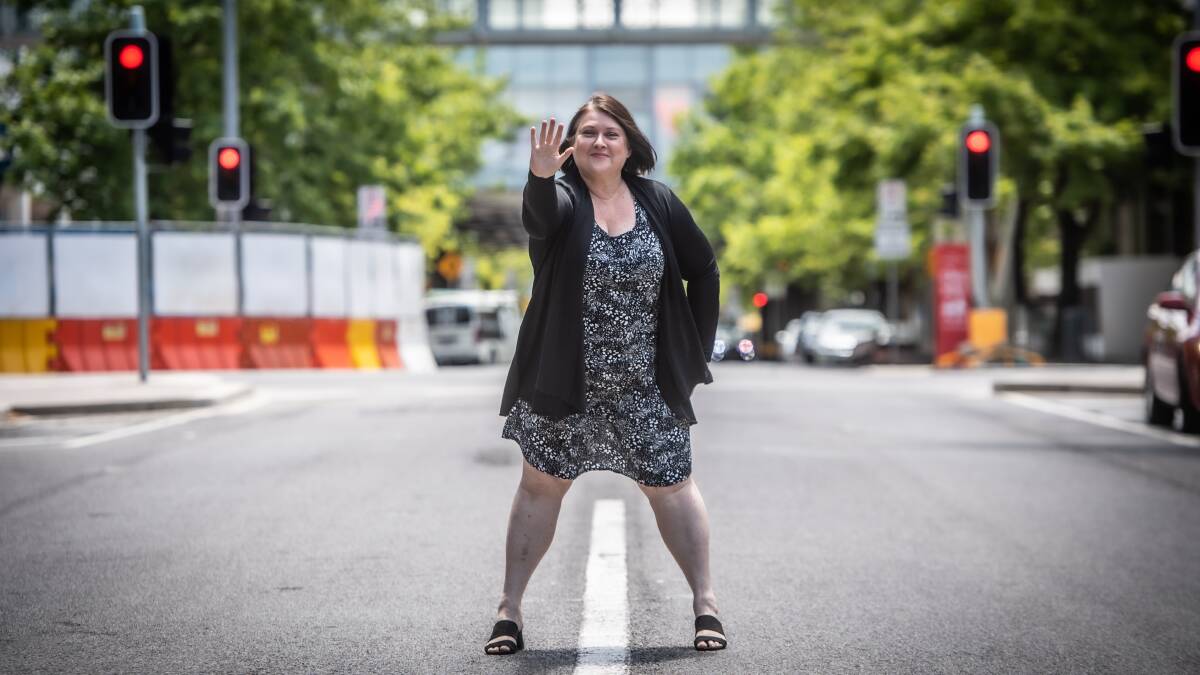 Screen Canberra chief executive Monica Penders on Bunda Street, soon to be the site of a Hollywood car chase sequence. Picture: Karleen Minney