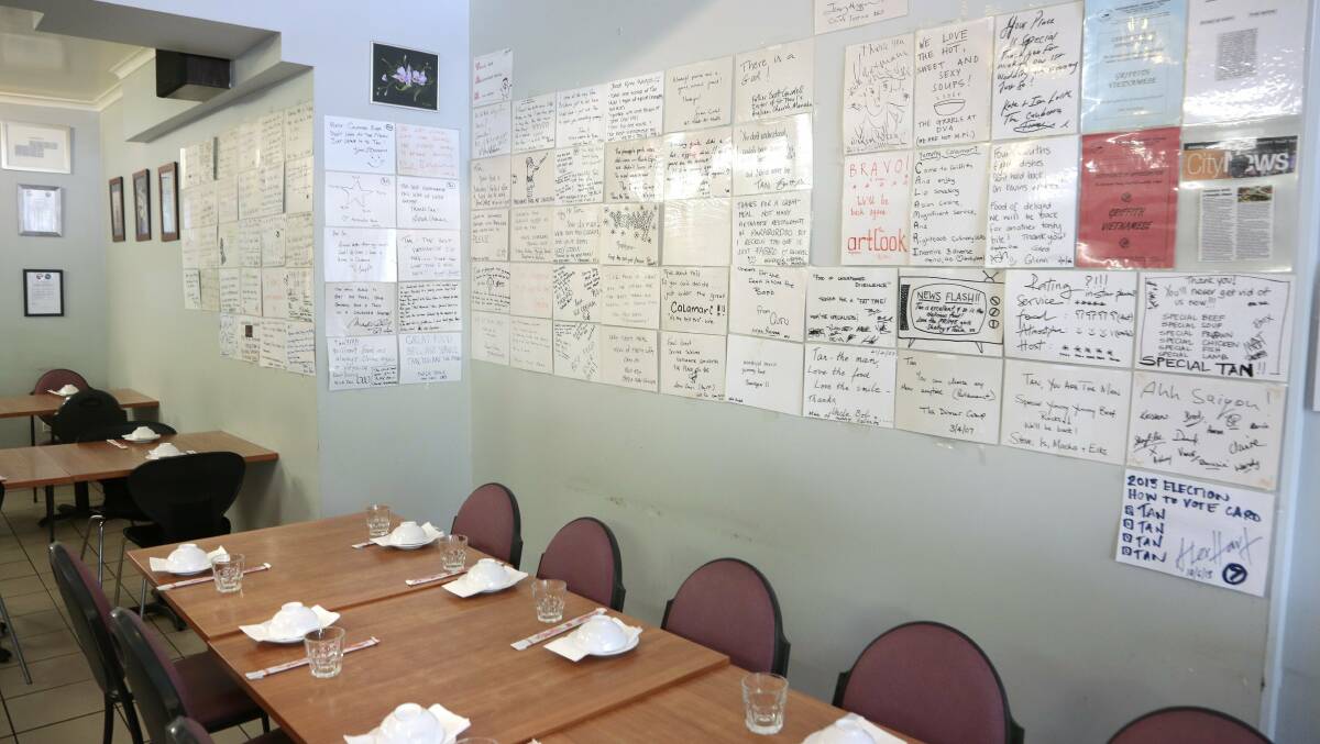 Signatures of the who's-who in Canberra adorned the walls of the restaurant. Picture by Jeffrey Chan