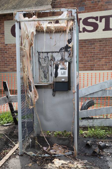 A phone box melted by bushfires in Cobargo on the NSW South Coast is now part of the National Museum of Australia's collection. Picture: Supplied