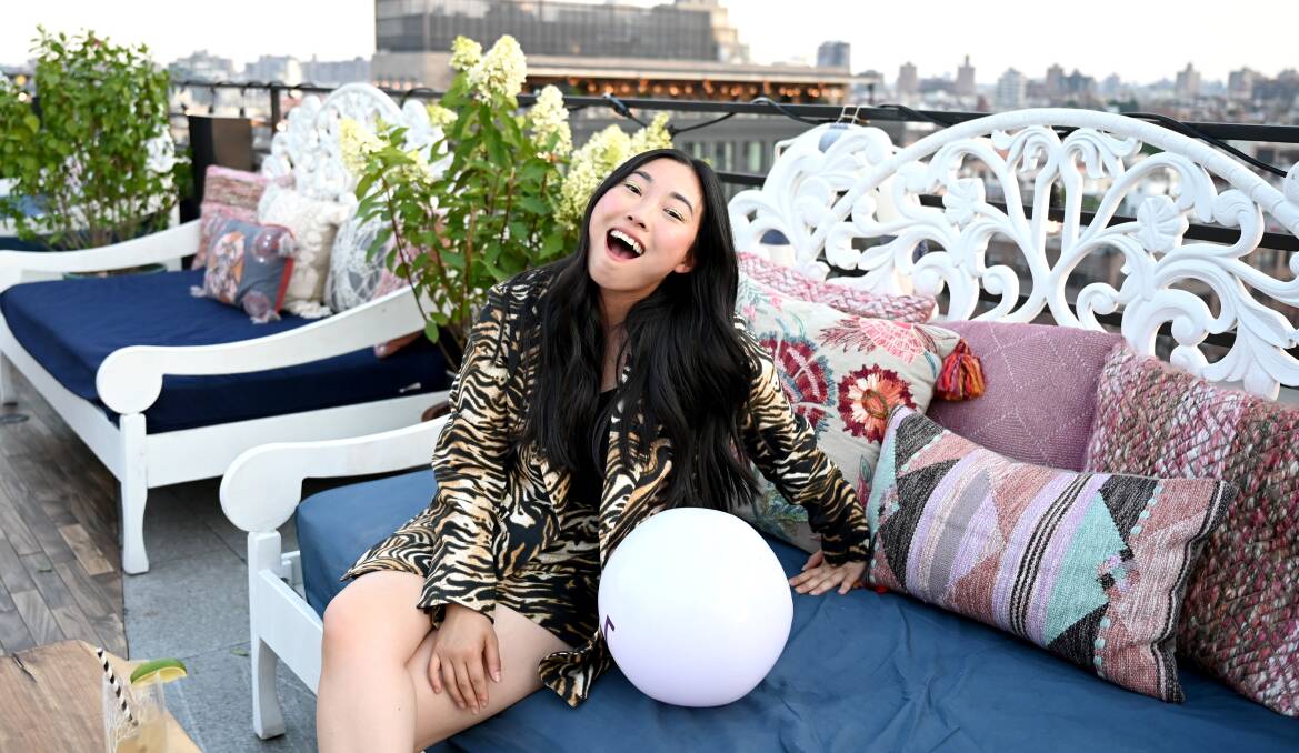 Awkwafina on the rooftop of The Williamsburg Hotel in Brooklyn, New York. Picture: Getty Images