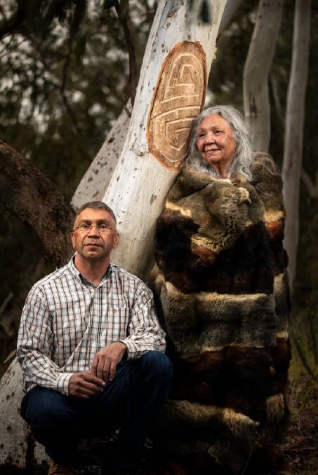 Dr Matilda House and Paul Girrawah House, 2021, with a Scar Tree, 2021. PIcture: Supplied