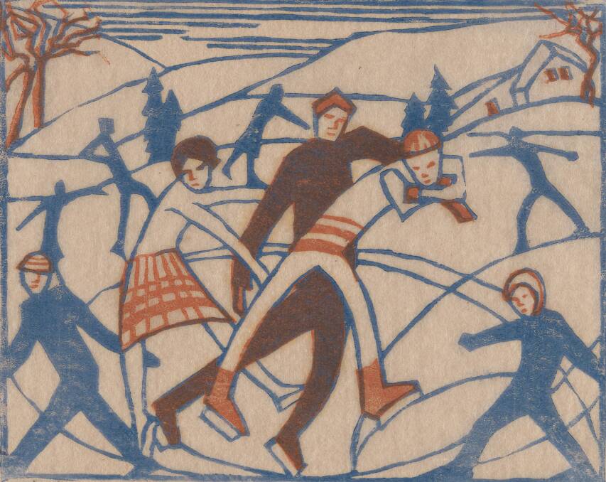 Eveline Syme, Skating, 1929. 