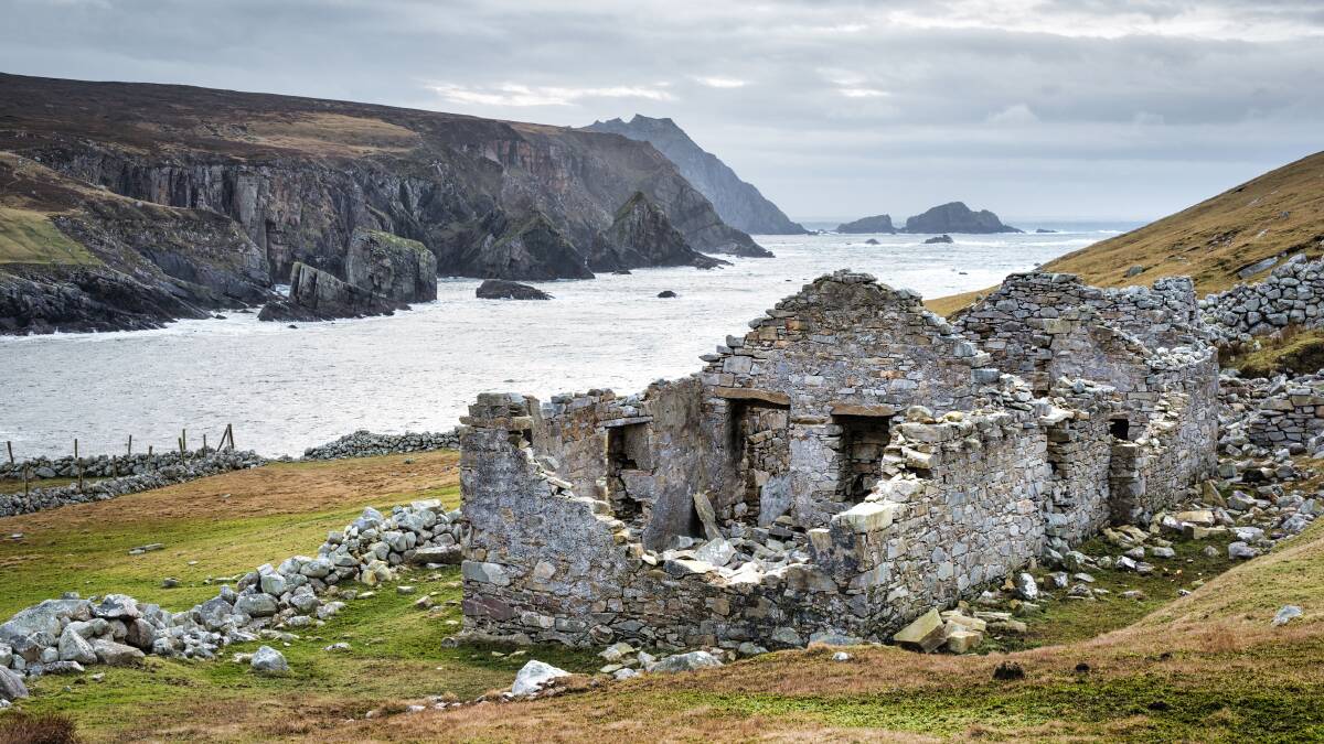 The ruins of an old famine stone built cottage on a remote part of the Ireland's west coast in County Donegal. Picture: Shutterstock