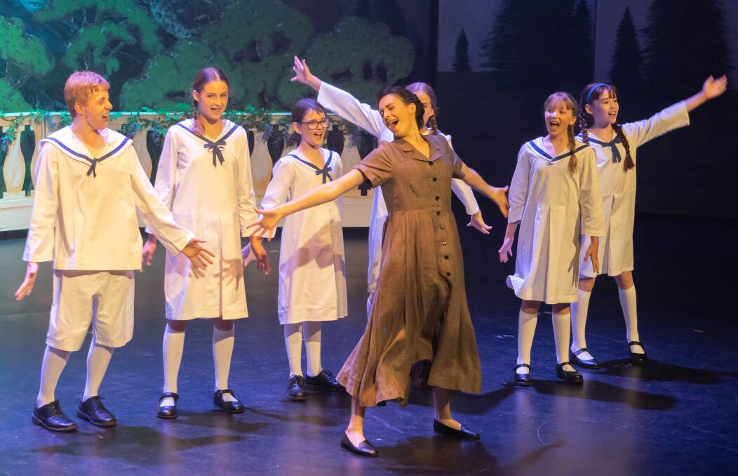 Queanbeyan players 2021 stage production of The sound of music featuring Lydia Milosavljevic as Maria. Picture: Richard Thompson