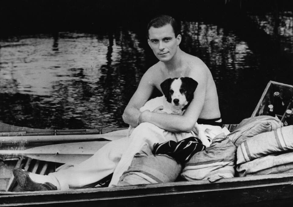 Billy Milton in the ATP film of Three Men In A Boat, playing with 'Montmorency', the well-known dog in the story. Picture: Getty Images