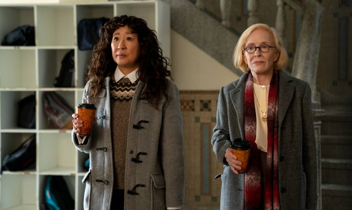 Sandra Oh as Ji-Yoon and Holland Taylor as Joan in The Chair. Picture: Netflix