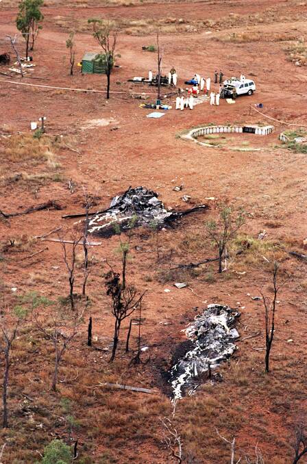 The aftermath of the Black Hawk helicopter crash near Townsville. Picture: Mike Bowers/The Age