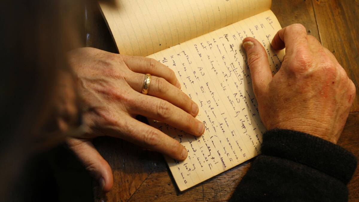 Rick Gekoski reads a section of Caitlin Thomas's diary at his home in Wiltshire, which sheds new light on Caitlin's thoughts of her late husband, the writer Dylan Thomas. Picture: Getty Images