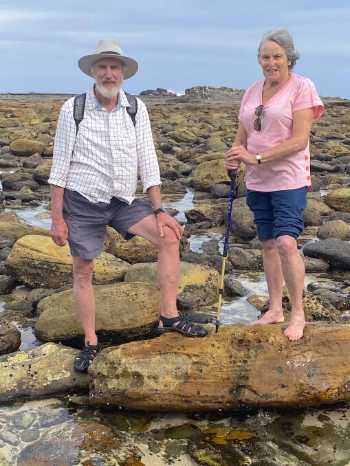 Author of 'South Coast Islands New South Wales' Helen Moody and along with significant contributor Mike Jefferis on O'Hara Island, which is located just off Pretty Beach near Bawley Point. Picture by Tim the Yowie Man
