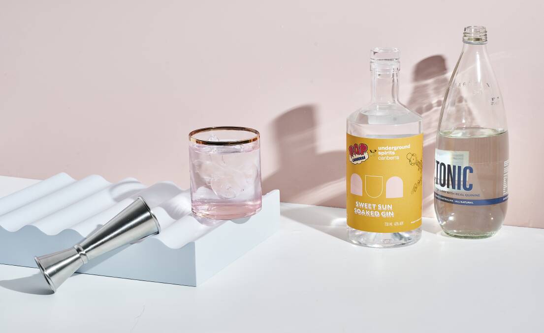 Hand-blown Glass Gin Tumbler in Ruby Pink - $88. POP Canberra, popcanberra.com.au
