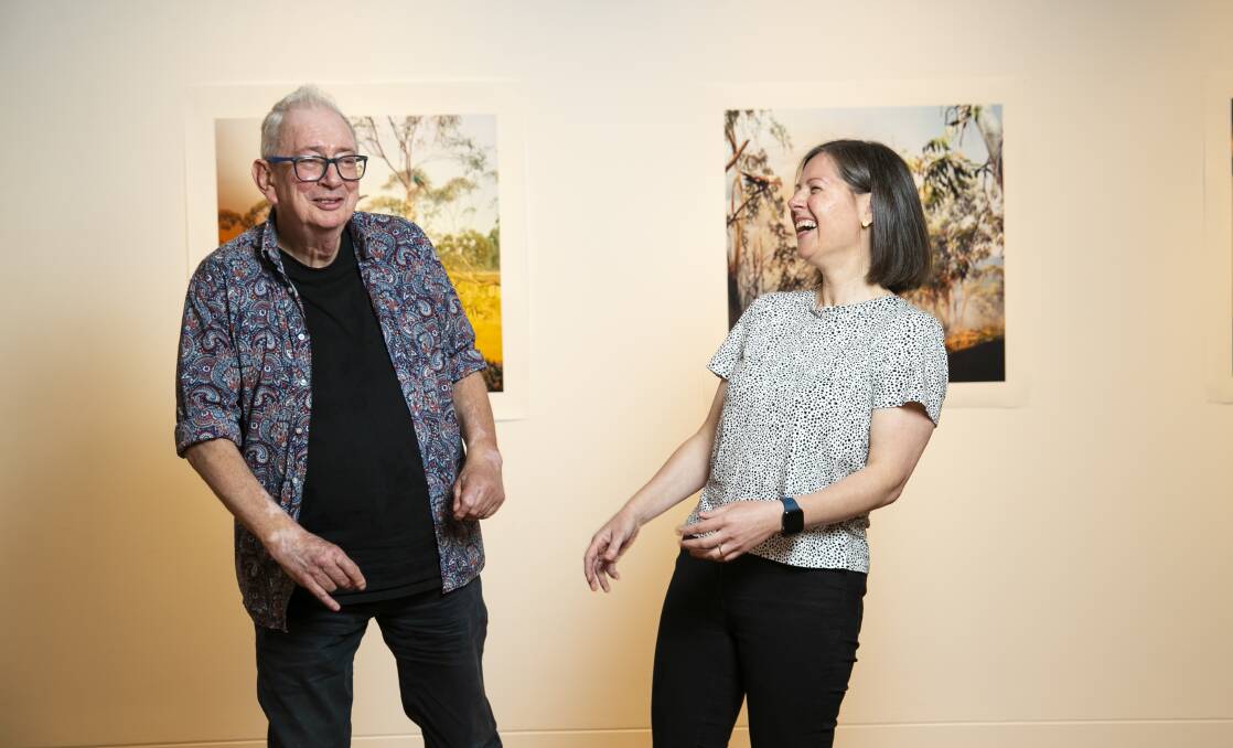 Out with the old, in with the new: David Broker and Janice Falsone at Canberra Contemporary Art Space. Picture: Keegan Carroll