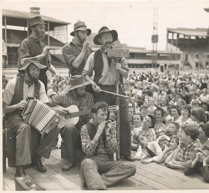 The Bushwhackers at the Smith Family Event, Sydney Showground, circa 1955. Picture: National Library of Australia