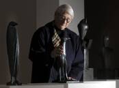 Jan Brown with some of her works at Canberra Museum and Gallery. Picture: Graham Tidy