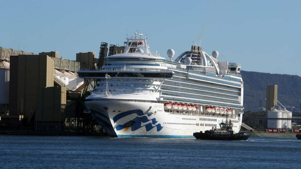 The Ruby Princess was docked at Port Kembla.