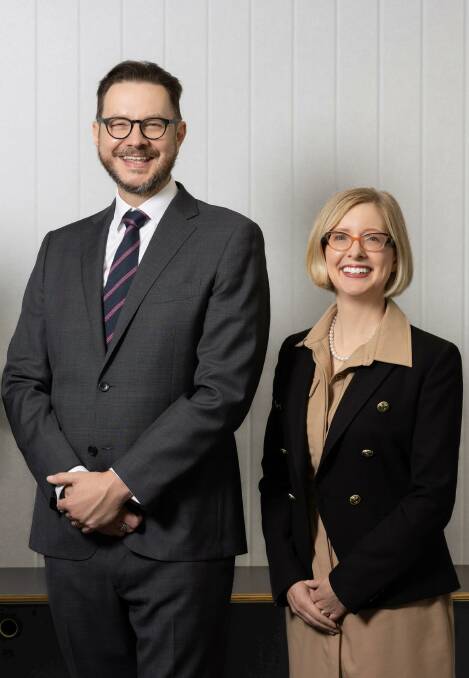 Holding Redlich partners Andrew Klein and Elizabeth Carroll at the Canberra office. Picture supplied