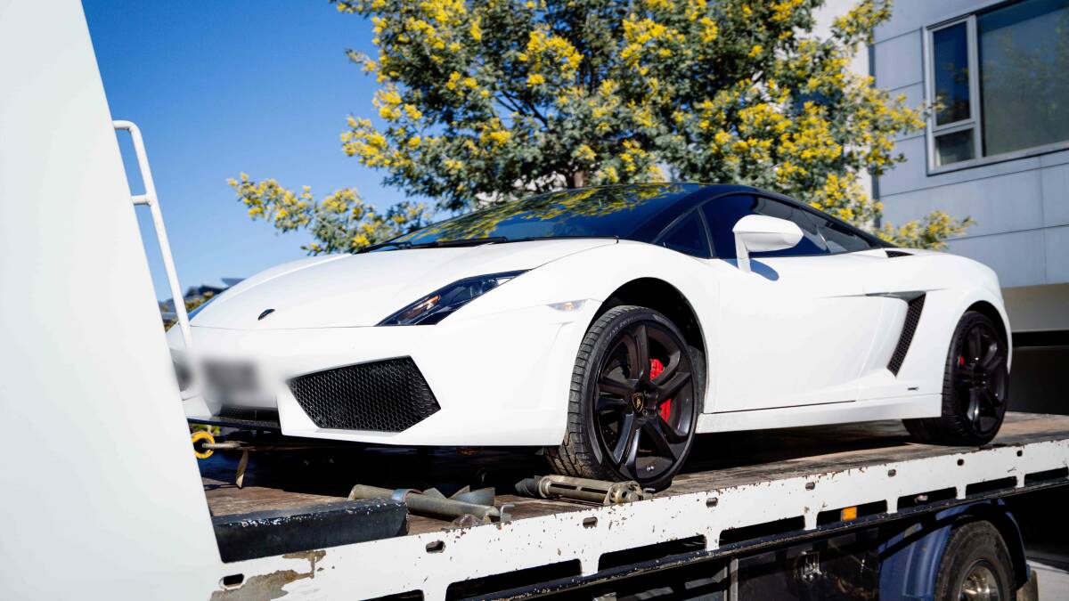 Al-Mofathel's white Lamborghini Gallardo which was seized by police after the arrests in 2021. Picture supplied