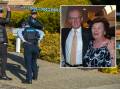 Forensic police officers attend the home in Fisher and, inset, Donald and Jean Morley. Pictures by Karleen Minney, file