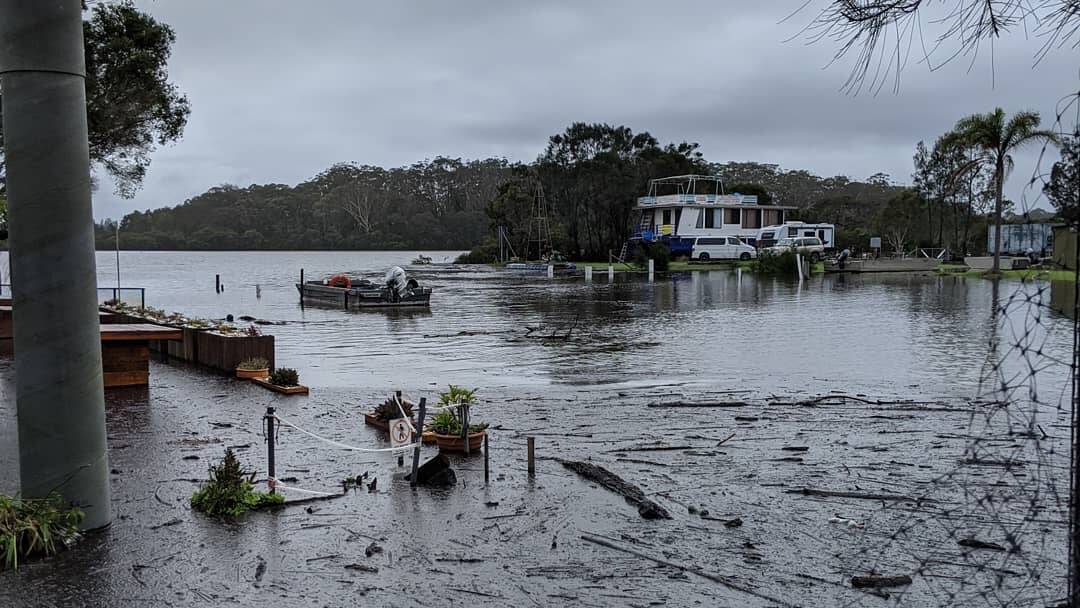 The 2019 floods washed ash and debris into Jim Wild's oyster lease and contaminated the water. Picture: Supplied