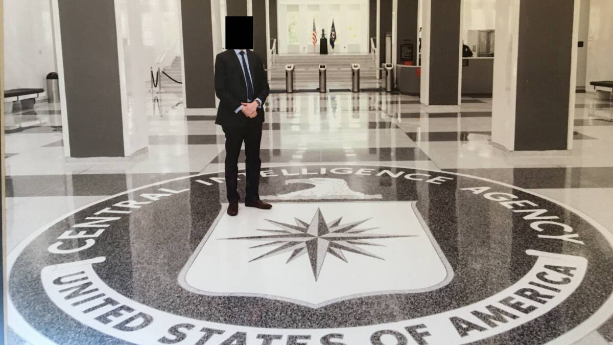 Witness J at the Central Intelligence Agency headquarters in America. Picture supplied