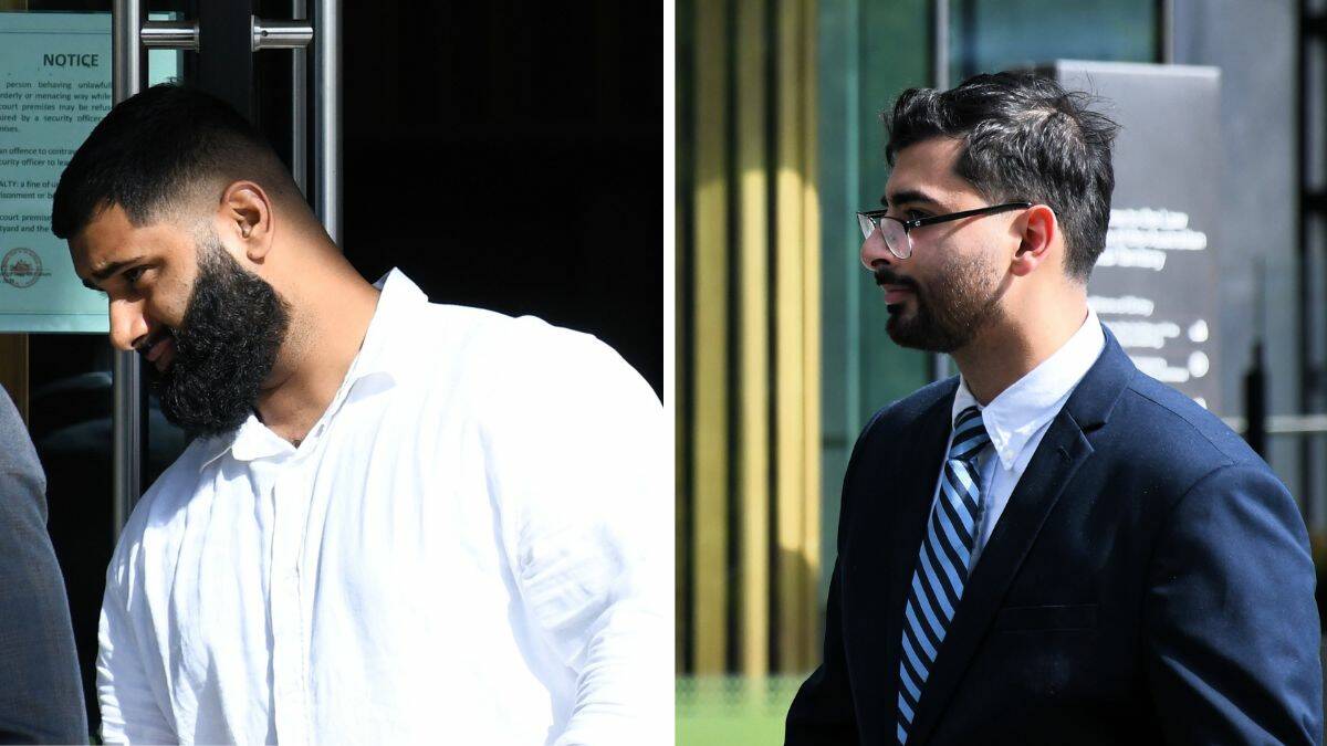Majad Khan Khan and Amro Aseeri leave court. Picture by Hannah Neale