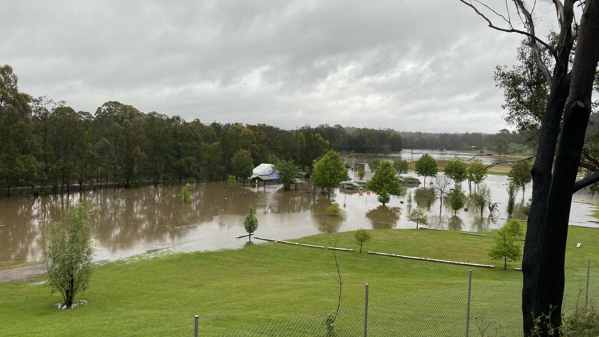 Flooding at a campsite at Mogo Zoo. Picture: Supplied