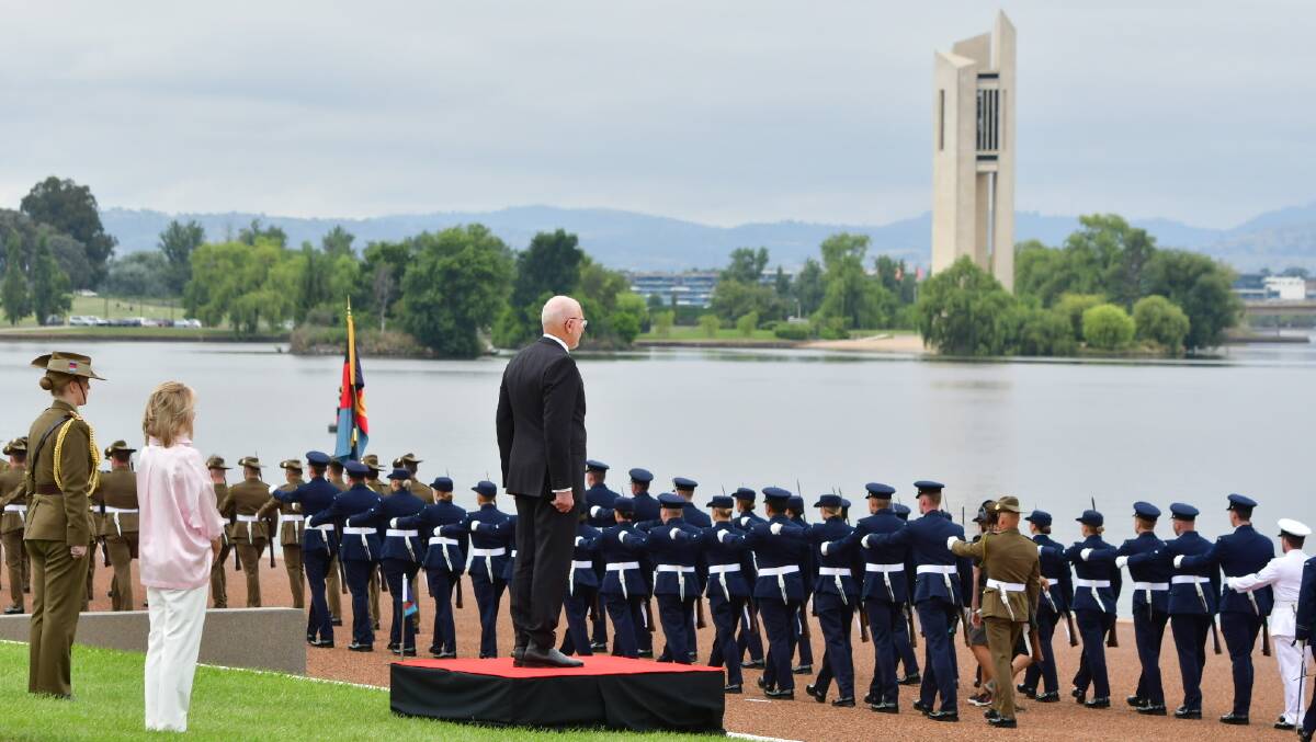 Governor General David Hurley at the Australia Day opening ceremony in Canberra. Picture: Elesa Kurtz
