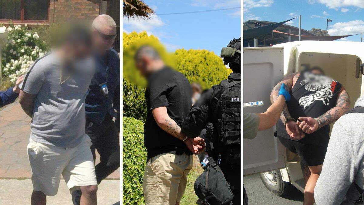 The three men arrested as part of a police investigation into drug supply in Queanbeyan in 2022. Picture supplied