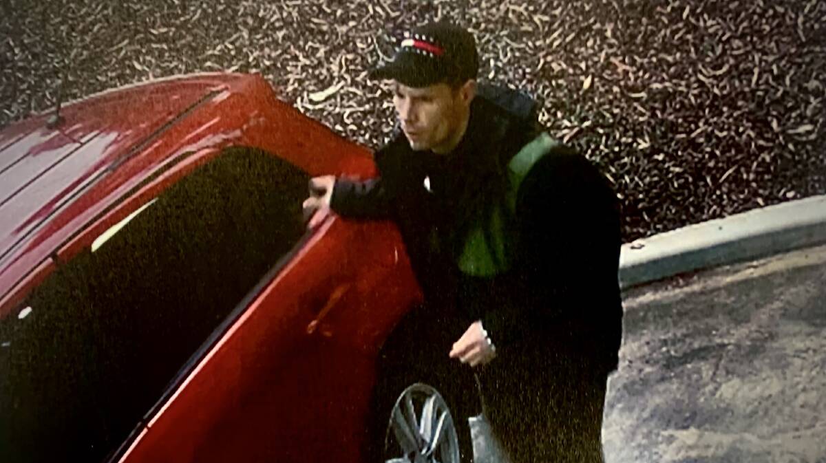 A still from CCTV footage police claim shows Jessie Gould with a stolen car. Picture supplied