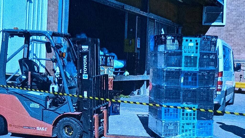 The load on the forklift at the time of the incident. Picture supplied
